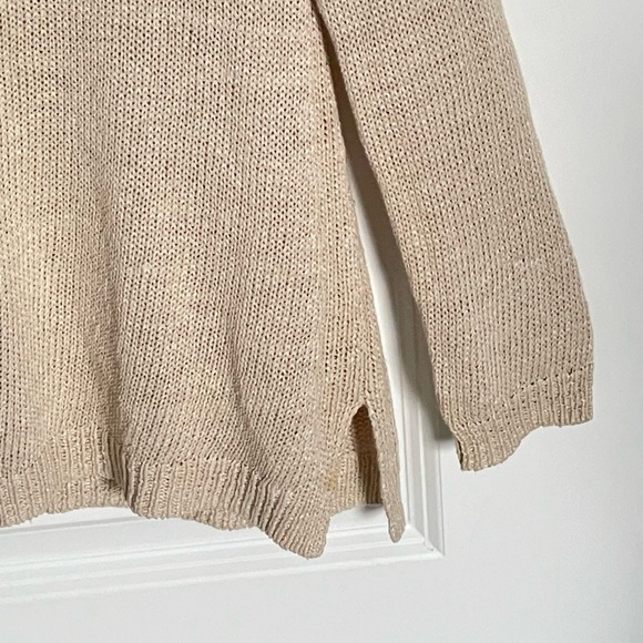 Vince Tan Knit Side Slit Crewneck Sweater - 35935 - Picture 5 of 16